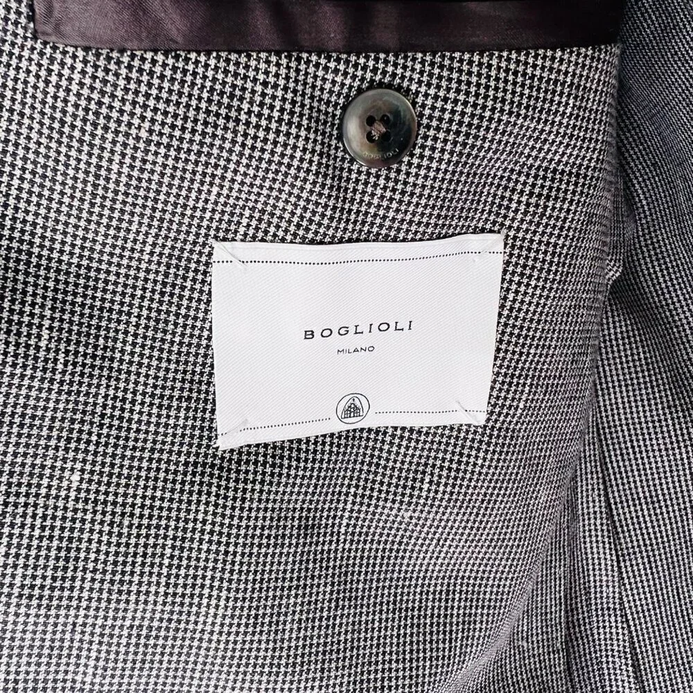 Boglioni Men woven cotton sport coat, Gray
